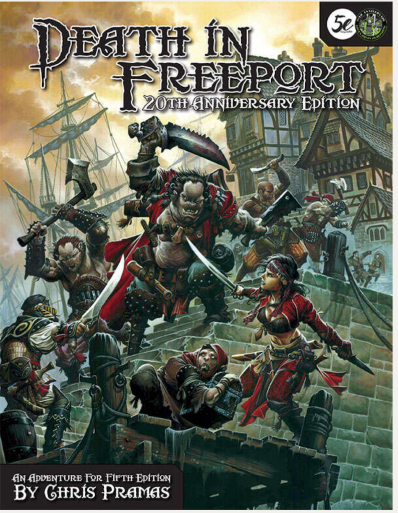 Cover of Death in Freeport, 20th anniversary edition